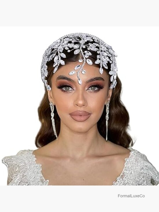 Handmade Rhinestone Forehead Hairband Wedding Bridal Headpiece main image 4